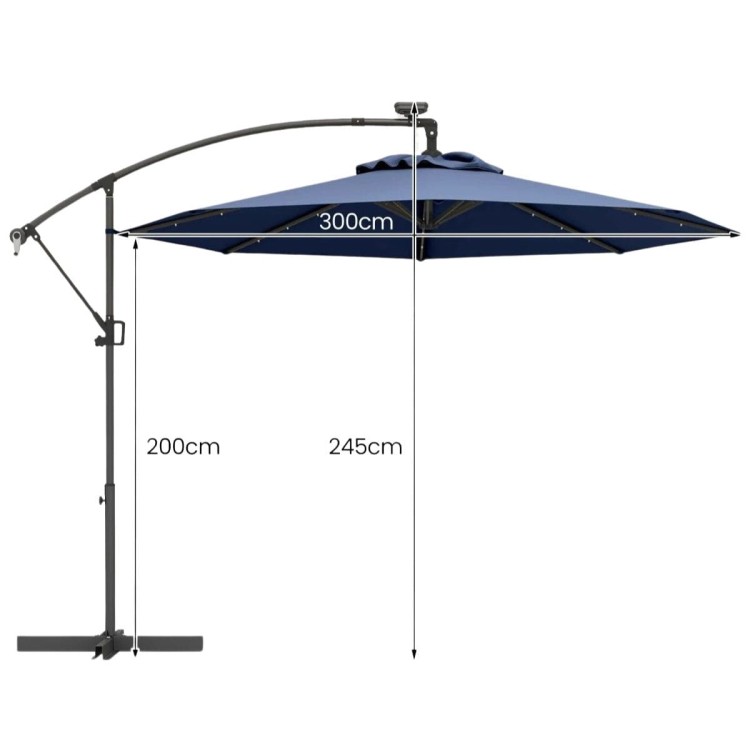 Parasol ogrodowy ze światłami LED obrotowy 360°