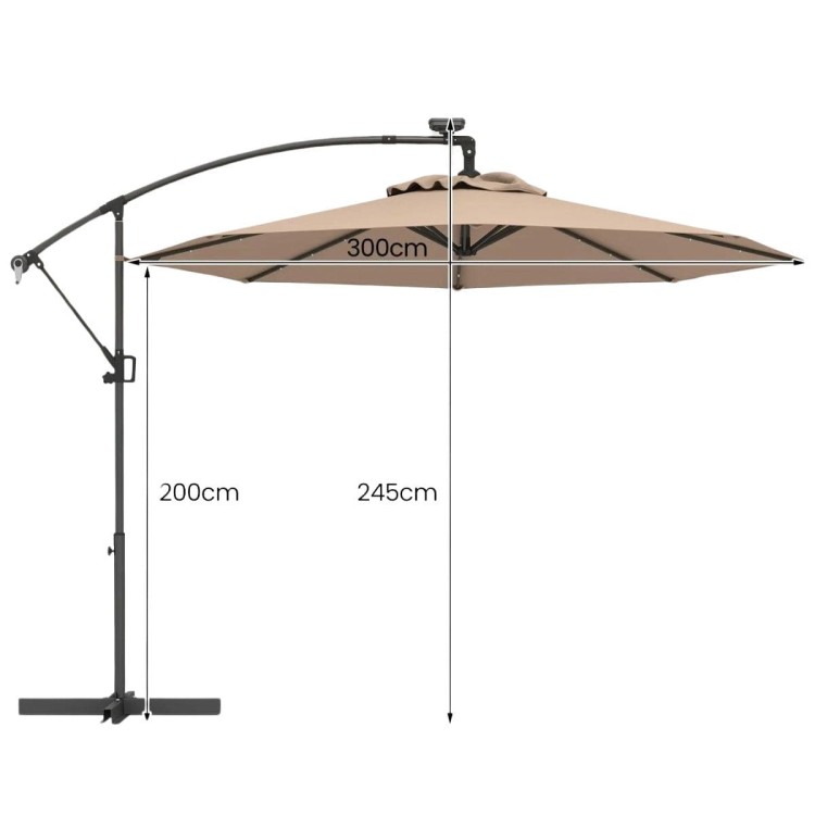 Parasol ogrodowy ze światłami LED obrotowy 360°
