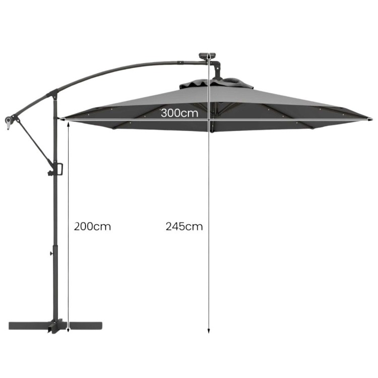 Parasol ogrodowy ze światłami LED obrotowy 360°