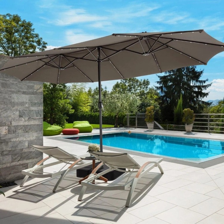 Parasol ogrodowy z solarnymi diodami LED 470 cm