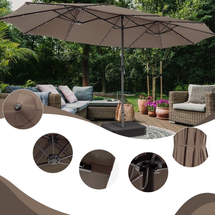 Parasol ogrodowy z solarnymi diodami LED 470 cm