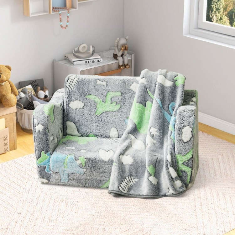 Rozkładana sofa dziecięca z kocem fluoroscencyjna