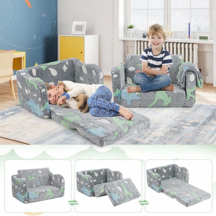 Rozkładana sofa dziecięca z kocem fluoroscencyjna