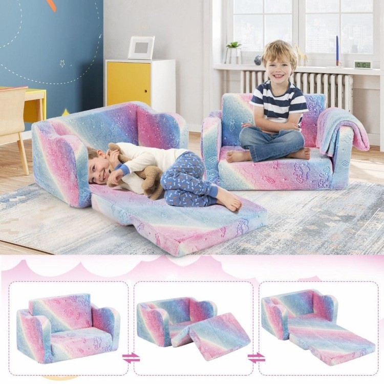 Rozkładana sofa dziecięca z kocem fluoroscencyjna