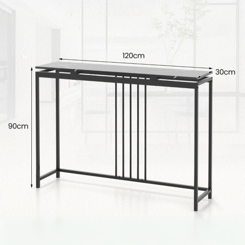 Konsola do salonu przedpokoju czarna 120 cm