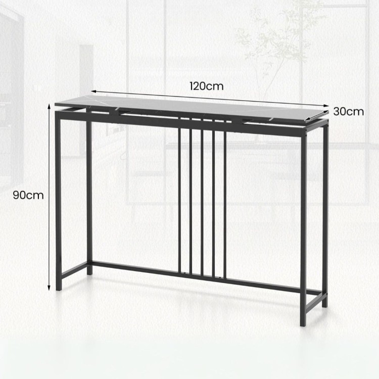 Konsola do salonu przedpokoju czarna 120 cm