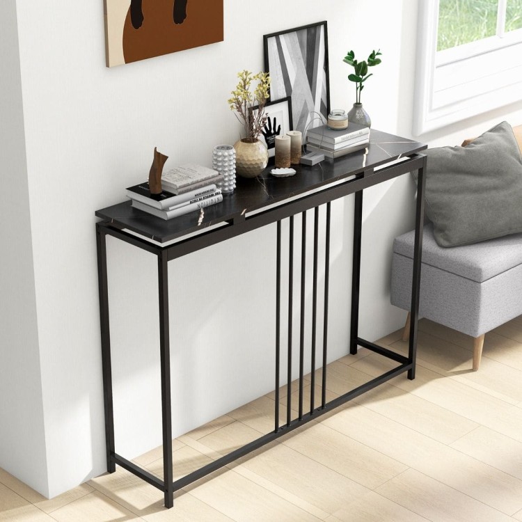 Konsola do salonu przedpokoju czarna 120 cm