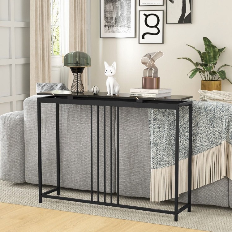 Konsola do salonu przedpokoju czarna 120 cm