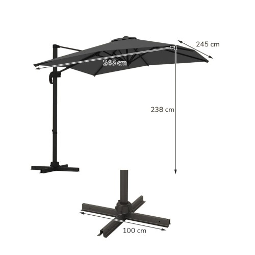 Parasol ogrodowy obrotowy 360°
