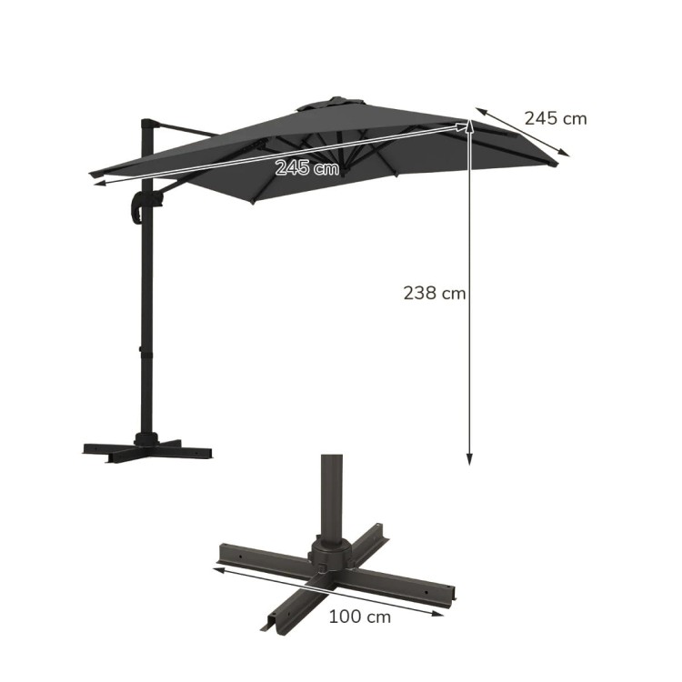 Parasol ogrodowy obrotowy 360°