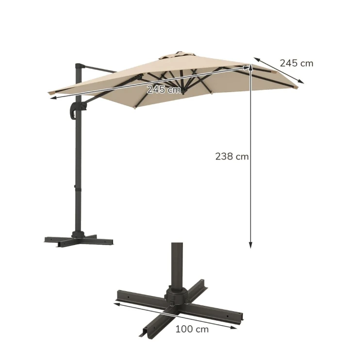 Parasol ogrodowy obrotowy 360°