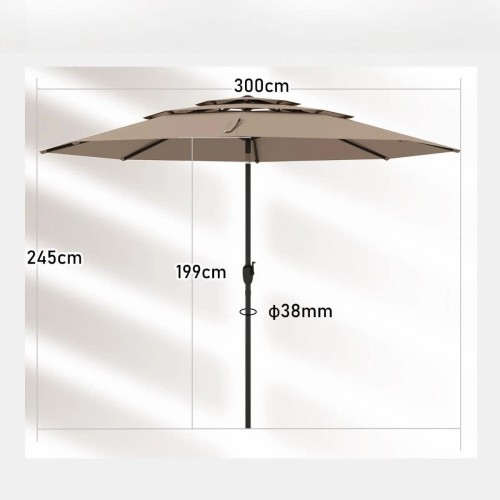 Parasol ogrodowy z systemem wentylacji