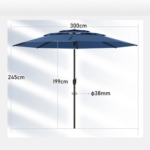 Parasol ogrodowy z systemem wentylacji