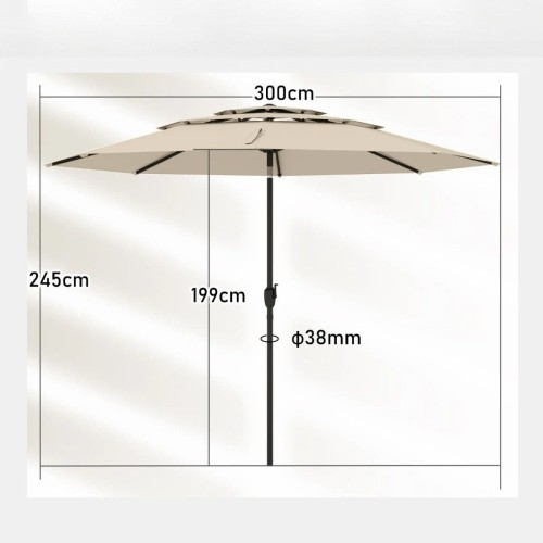 Parasol ogrodowy z systemem wentylacji