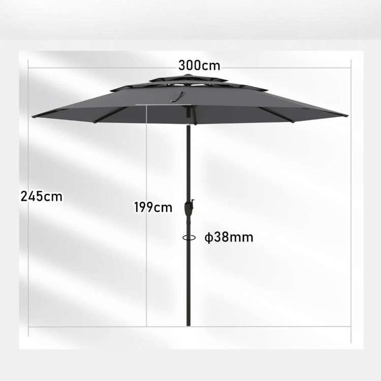 Parasol ogrodowy z systemem wentylacji