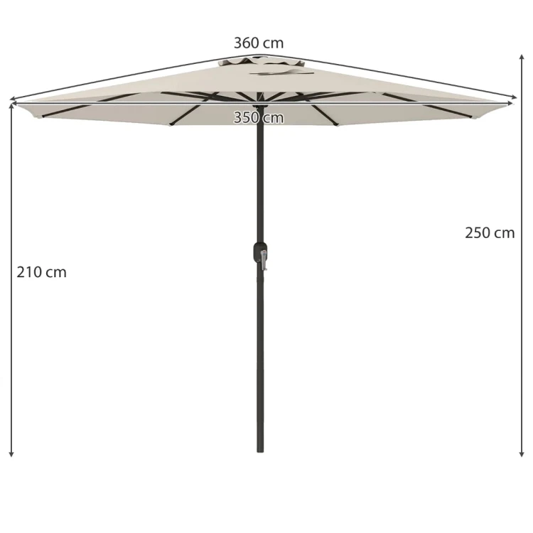 Parasol tarasowy 350 cm beżowy