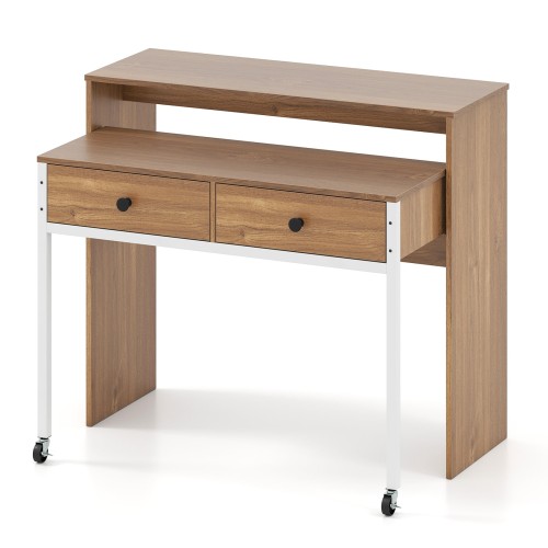costwayschreibtischausziehbarkleinercomputertischmit2schubladenrollenbrotischmitmetallrahmenarbeitstischpctischfrzuhausebro100x63x88cmnatur_1752047895380_image_1.jpg