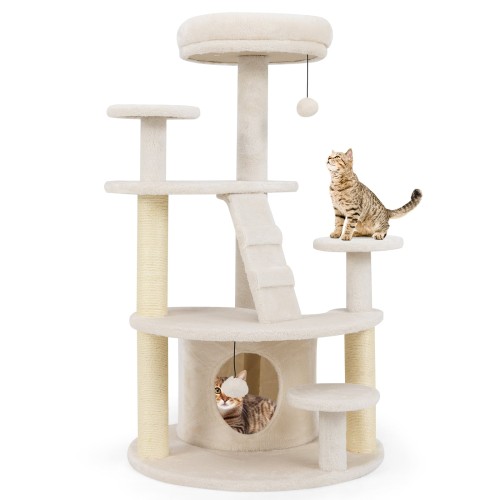 kleinkratzbaummitkatzenhhleballleiterholzkatzenbaumkatzenkratzbaumbeige_image_1.jpg