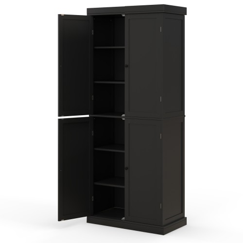 costwayhochschrankbadezimmerschrankvorratsschrankmit4tren6fchernkchenschrankmit2verstellbarenregalbdenfrbadezimmerwohnzimmeresszimmerbro76x40x1845cmschwarz_1752128995938_image_2.jpg