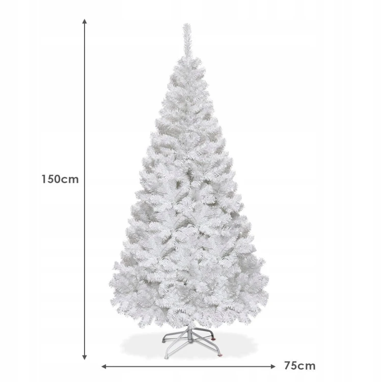 Sztuczna choinka biała ze stojakiem 150cm