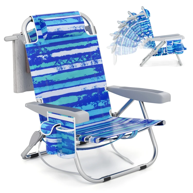 klappbarerstrandstuhlmitverstellbarerrckenlehneleichtercampingstuhlblauerstreifen_image_2.jpg