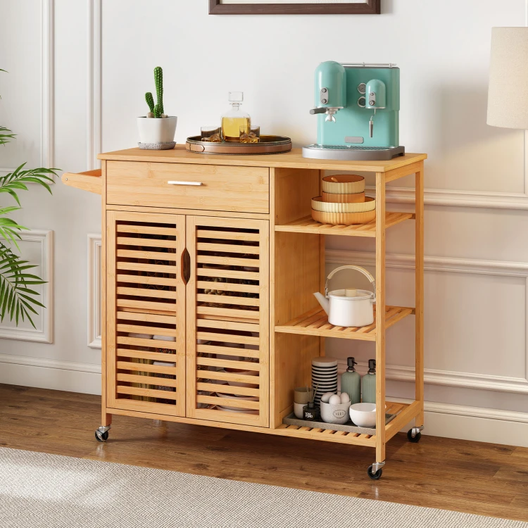 costwaykchenwagenausholzundbambuskchenschrankmitrollenrollwagenmitschubladeoffenenregalenhandtuchhalter2lattentrenfresszimmerwohnzimmer104x40x89cmnatur_1752219340910_image_1.jpg