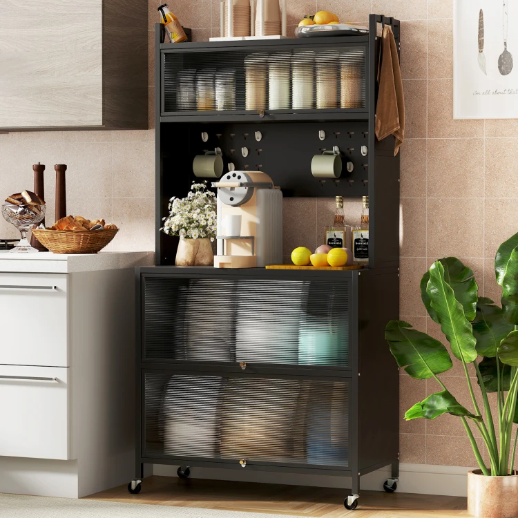 costwaykchenschrankhochkchenregalmitrollenbuffetschrankmitklapptrenstecktafelhakenkippschutzstandregalhochschrankfrkcheesszimmerwohnzimmer80x40x160cmschwarz_1752140201938_image_1.jpg