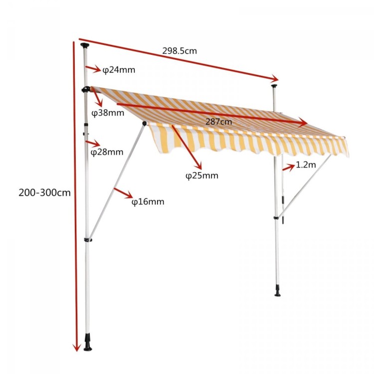 Markiza balkonowa rozporowa 300x120cm