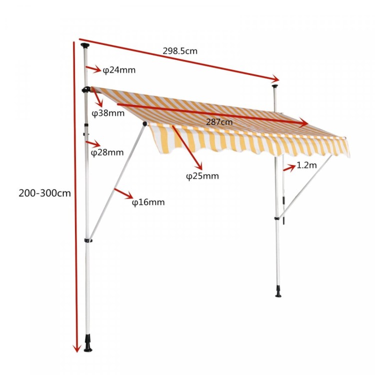 Markiza balkonowa rozporowa 300x120cm