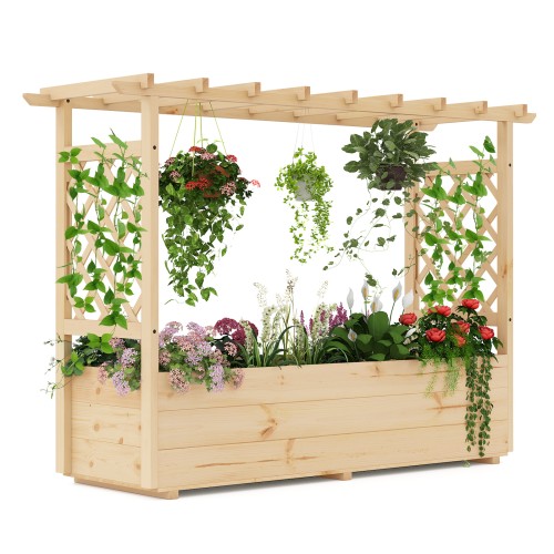 hochbeetmitrankgitterhngendemdachpflanzkastenmitrankhilfeabflusslchernblumenkastennatur150x50x104cm_image_1.jpg