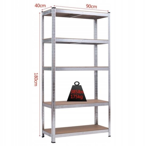 Metalowy regał magazynowy z 5 półkami 180 cm