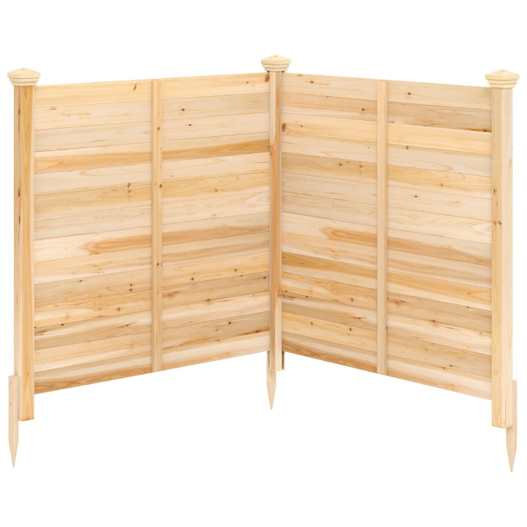 Sichtschutzzaun-2-Teilig-119-x-119-cm-Gartenzaun-aus-Tannenholz-Outdoor-Holzzaun-mit-3-Pf-hlen-Natur-mediaId104658167-1779954312.jpg