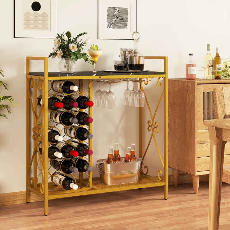 weinregalfr21flaschenfreistehenderflaschenregalmitglashalterundtischplatteweinstndermetall93x38x102cmgold_image_7.jpg