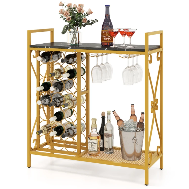 weinregalfr21flaschenfreistehenderflaschenregalmitglashalterundtischplatteweinstndermetall93x38x102cmgold_image_6.jpg