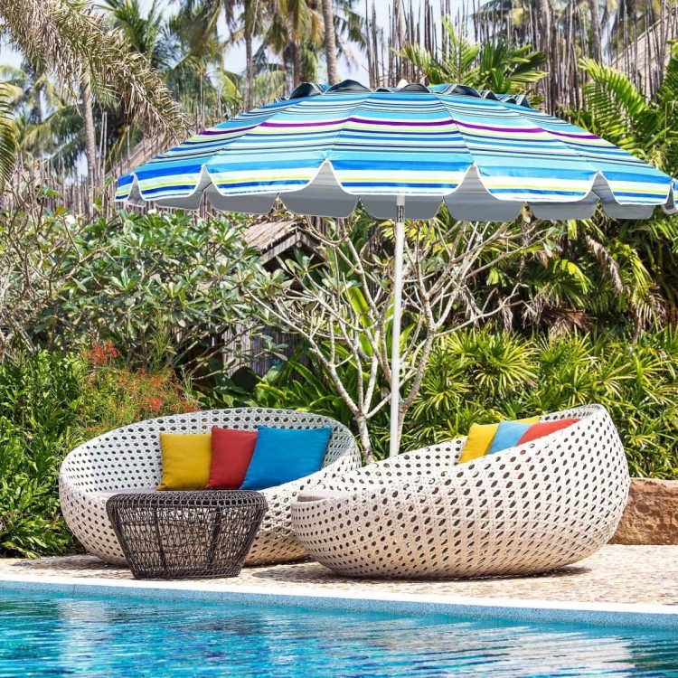 Parasol plażowy regulowany z ochroną UPF 50+ 2,2 x 2,45 m