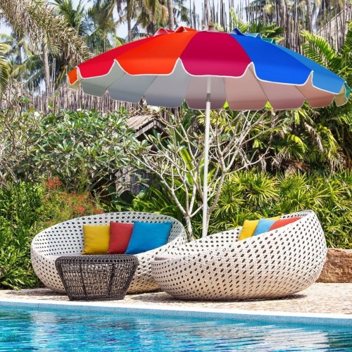 Parasol plażowy regulowany z ochroną UPF 50+ 2,2 x 2,45 m