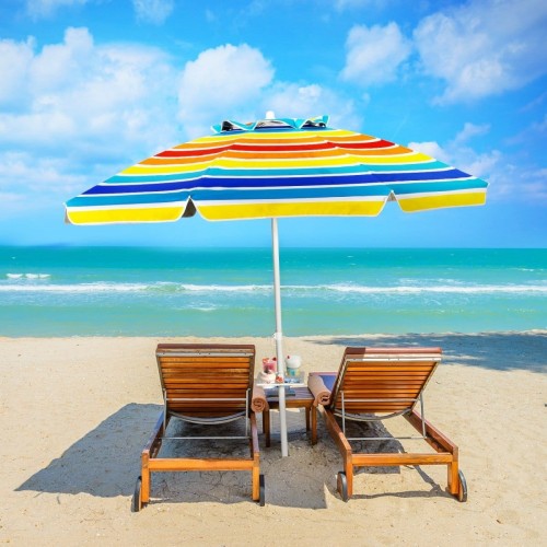 Parasol plażowy regulowany z uchwytem i ochroną UPF 50+ 2,2 x 2m