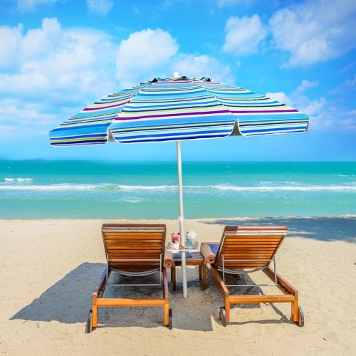 Parasol plażowy regulowany z uchwytem i ochroną UPF 50+ 2,2 x 2m