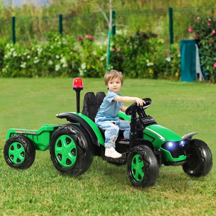 Traktor elektryczny dla dzieci z przyczepą i pilotem