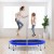Podwójna trampolina do zabawy i ćwiczeń fitness z poręczą