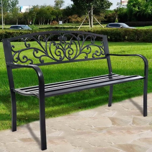 Stalowa ławka ogrodowa parkowa 3-osobowa