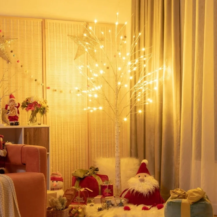 Drzewko lampka 180 cm imitacja brzozy ze światełkami LED
