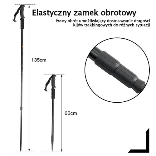 Aluminiowe kijki teleskopowe do nordic walking