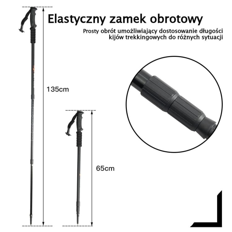 Aluminiowe kijki teleskopowe do nordic walking