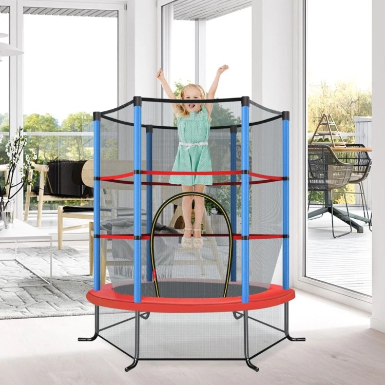 Trampolina dla dzieci z siatką i klapą 165 x 165 x 161 cm
