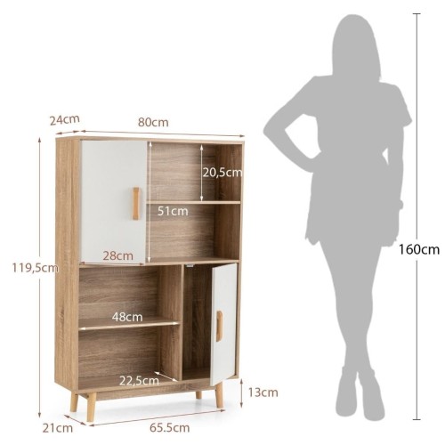 Drewniany kredens z 4 poziomami 80 x 24 x 119,5 cm