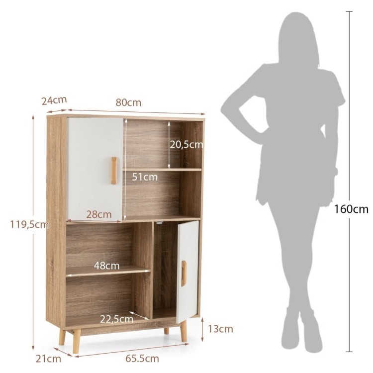 Drewniany kredens z 4 poziomami 80 x 24 x 119,5 cm