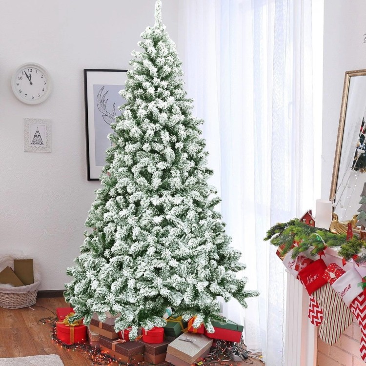 Sztuczna oszroniona choinka z podstawą 140 cm