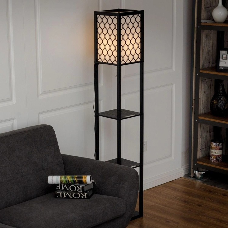 Nowoczesna lampa z regałem 160 cm