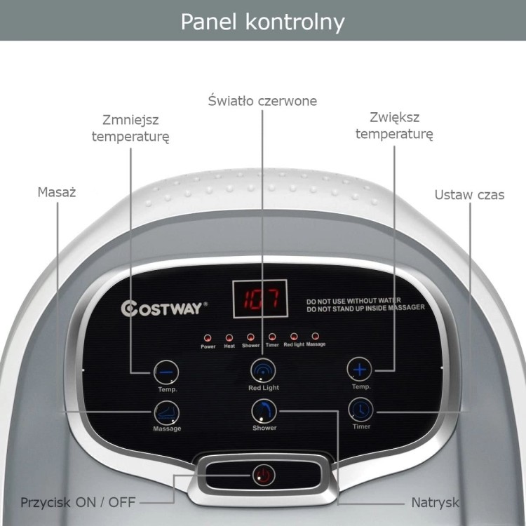 Hydromasażer shiatsu z podczerwienią do stóp 500W